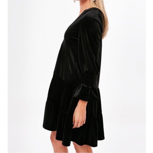 Tuckernuck Pomander Place Black Velvet Long Sleeve Kenzo Dress XS - Picture 2 of 12